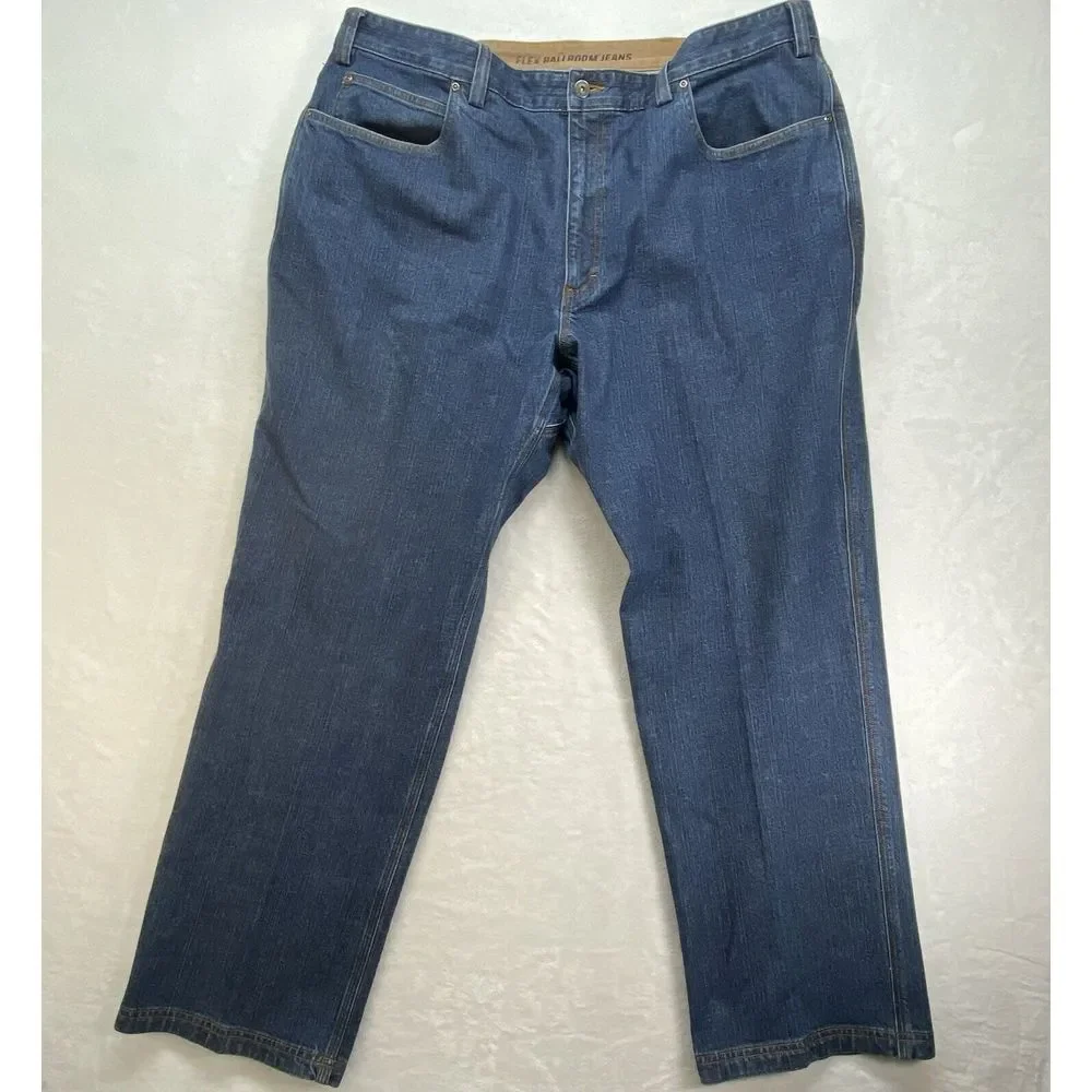 Duluth Trading Company Flex Ballroom Jeans Men's‎ 44x32 Dark Wash Blue Denim